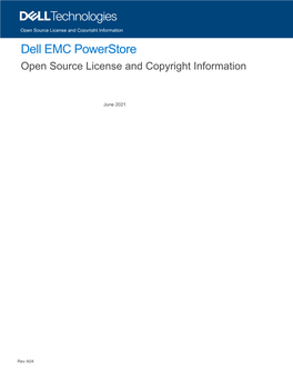 Dell EMC Powerstore Open Source License and Copyright Information