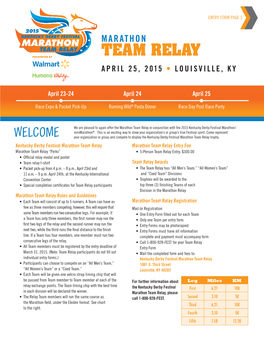 Team Relay April 25, 2015 • Louisville, Ky