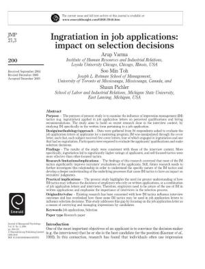 Ingratiation in Job Applications