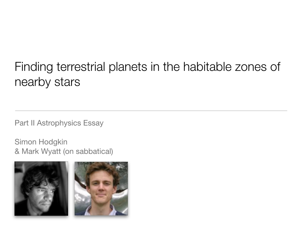 Finding Terrestrial Planets in the Habitable Zones of Nearby Stars