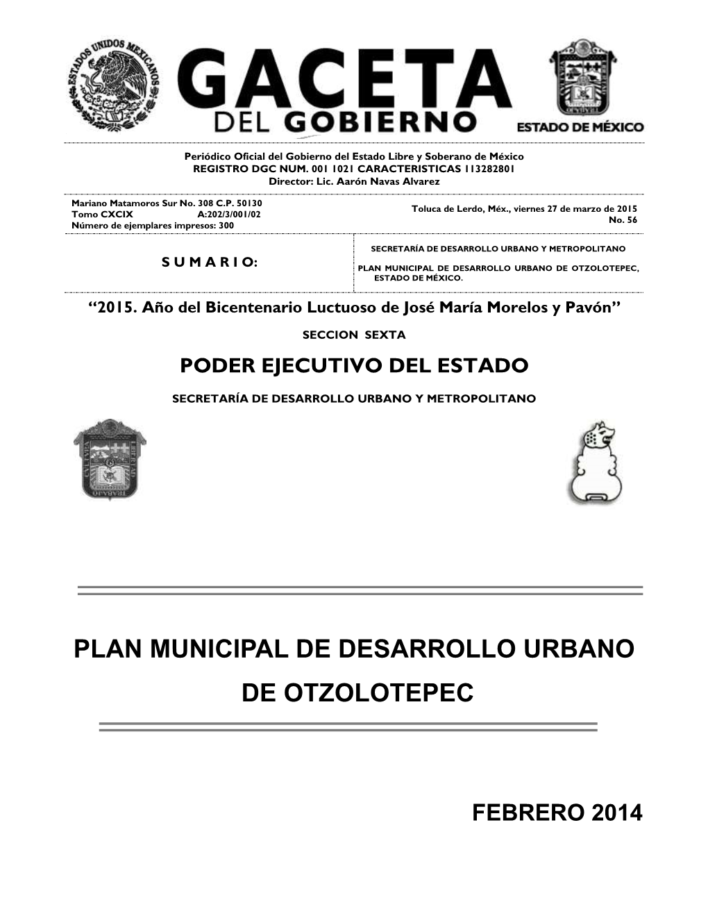 Plan Municipal De Desarrollo Urbano De Otzolotepec