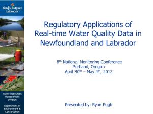 Regulatory Applications of Real-Time Water Quality Data in Newfoundland and Labrador