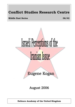 Israeli Perceptions of the Iranian Issue