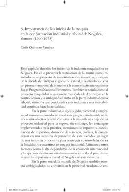 6. Importancia De Los Inicios De La Maquila En La Conformación Industrial Y Laboral De Nogales, Sonora (1960-1975)