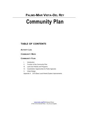 Palms-Mar Vista-Del Rey Community Plan Update 95-0355 CPU 97-0705