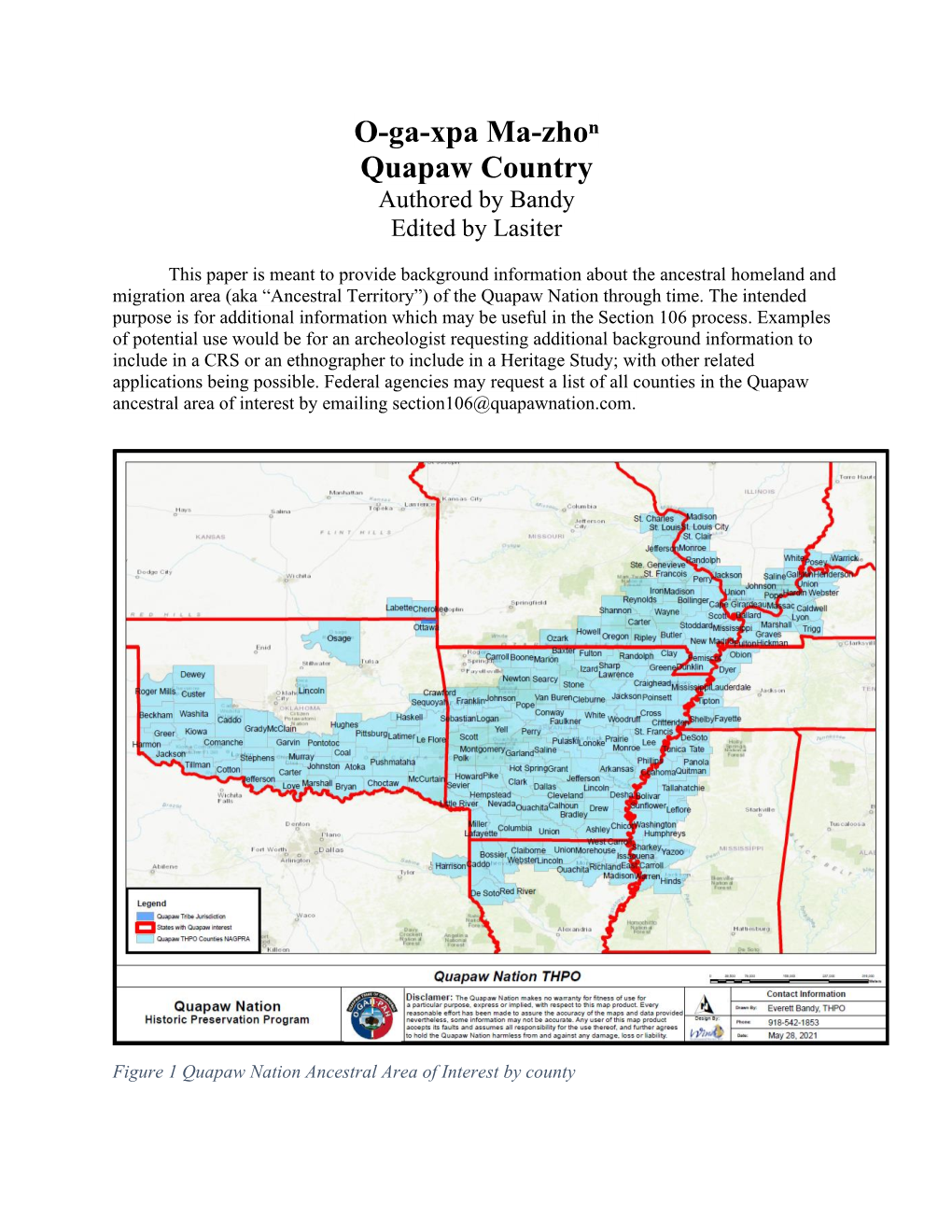 O-Ga-Xpa Ma-Zhoⁿ Quapaw Country Authored by Bandy Edited by Lasiter