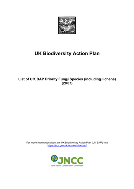 List of UK BAP Priority Fungi Species (Including Lichens) (2007)