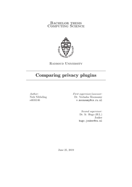 Comparing Privacy Plugins