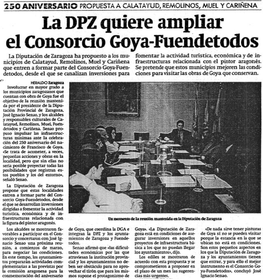 La DPZ Quiere Ampliar El Consorcio Goya-Fuendetodos