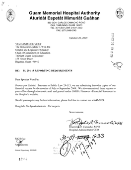 Guam Memorial Hospital Authority Aturidat Espetat Mimuriat Guahan 850 GOV