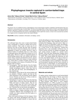 Phytophagous Insects Captured in Carrion-Baited Traps in Central Spain