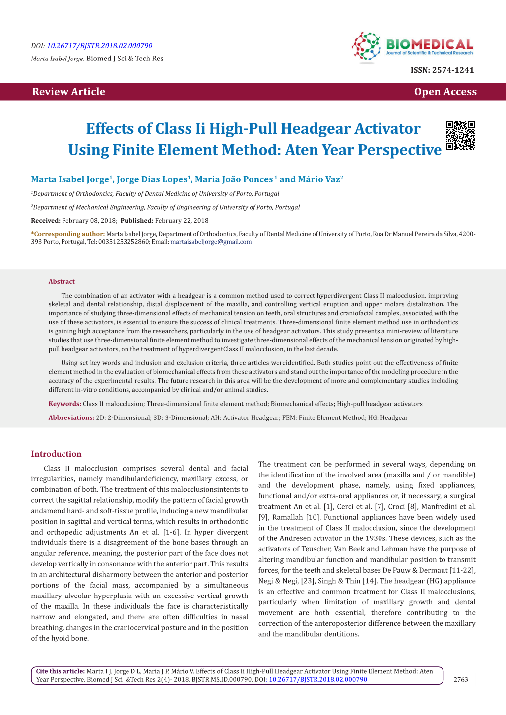 Effects of Class Ii High-Pull Headgear Activator Using Finite Element Method: Aten Year Perspective