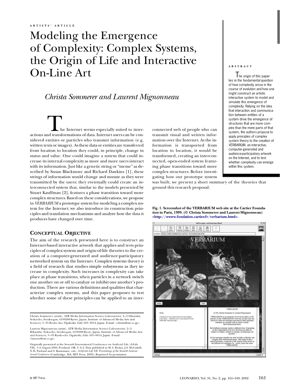 Modeling the Emergence of Complexity: Complex Systems, The