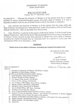 Government of Manipur Home Department Notification