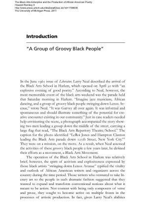 Introduction “A Group of Groovy Black People”