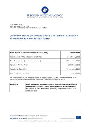 Guideline on the Pharmacokinetic and Clinical Evaluation of Modified Release Dosage Forms