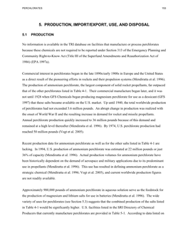 Toxicological Profile for Perchlorates