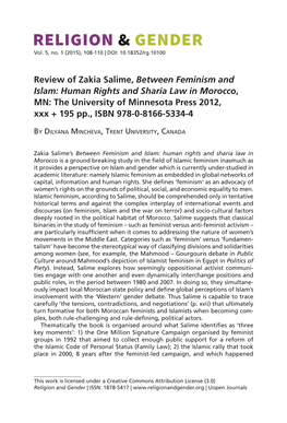 Review of Zakia Salime, Between Feminism and Islam
