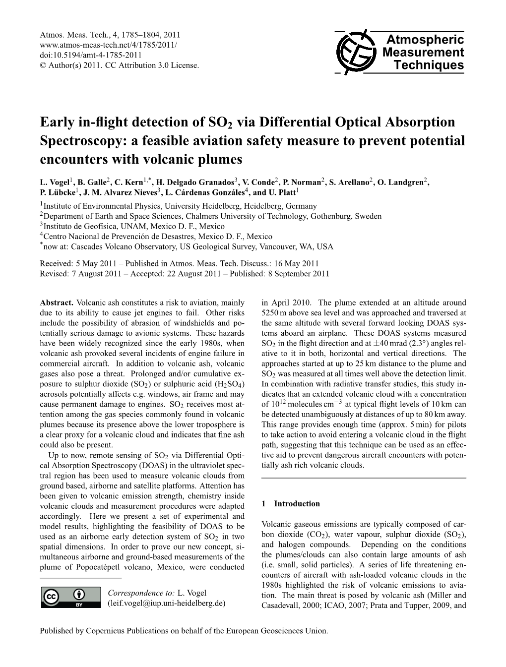 Early In-Flight Detection of SO2 Via Differential Optical