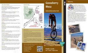 Gooseberry Mesa National Recreation Trail (NRT) Is Located in Recommended Trail Users Southern Utah’S Red Rock Country