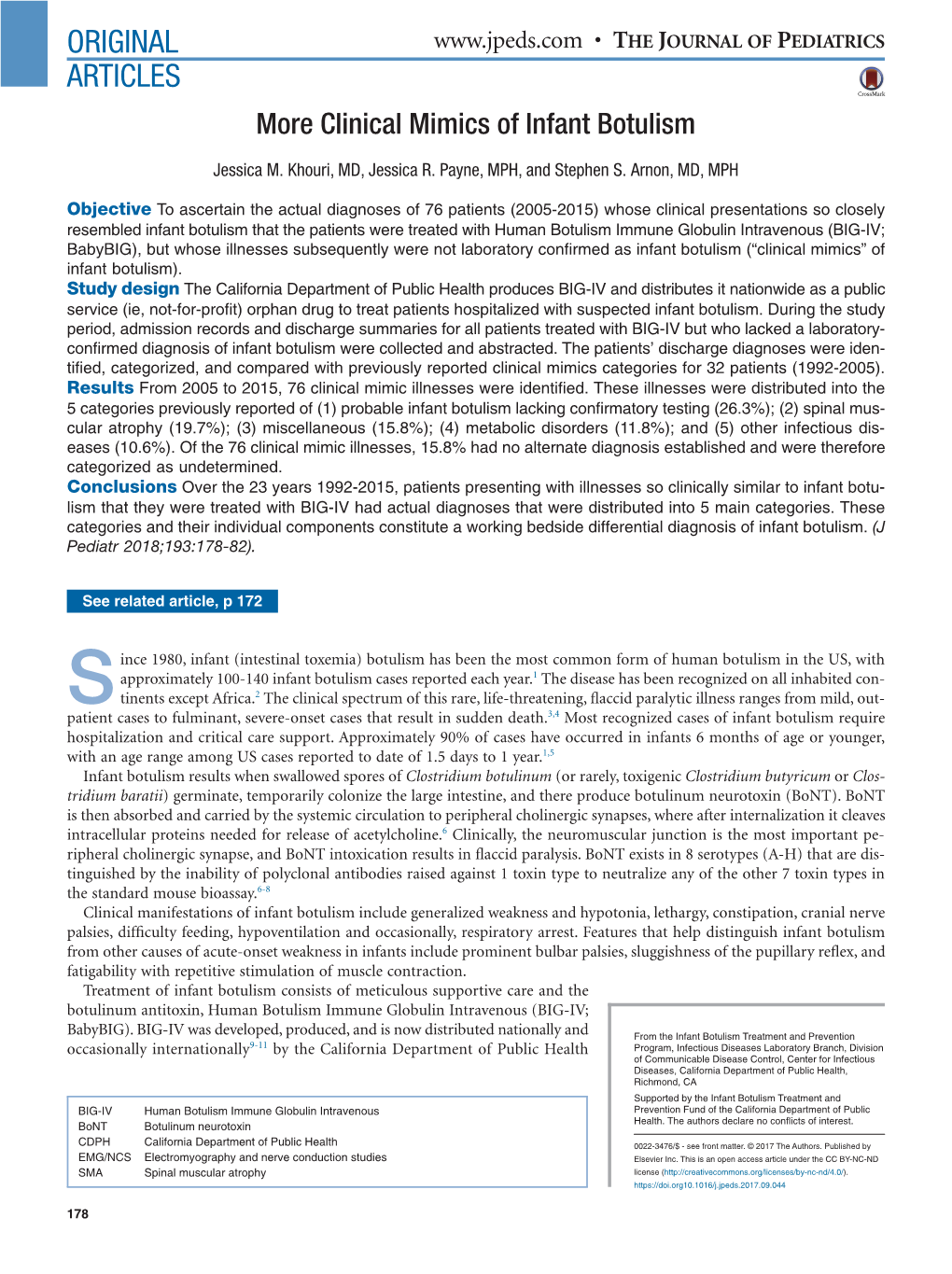 Clinical Mimics of Infant Botulism