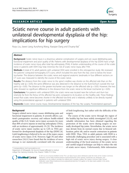 Sciatic Nerve Course in Adult Patients with Unilateral