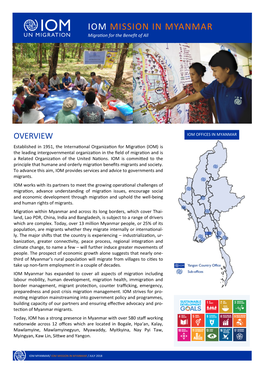 IOM MISSION in MYANMAR Migration for the Benefit of All