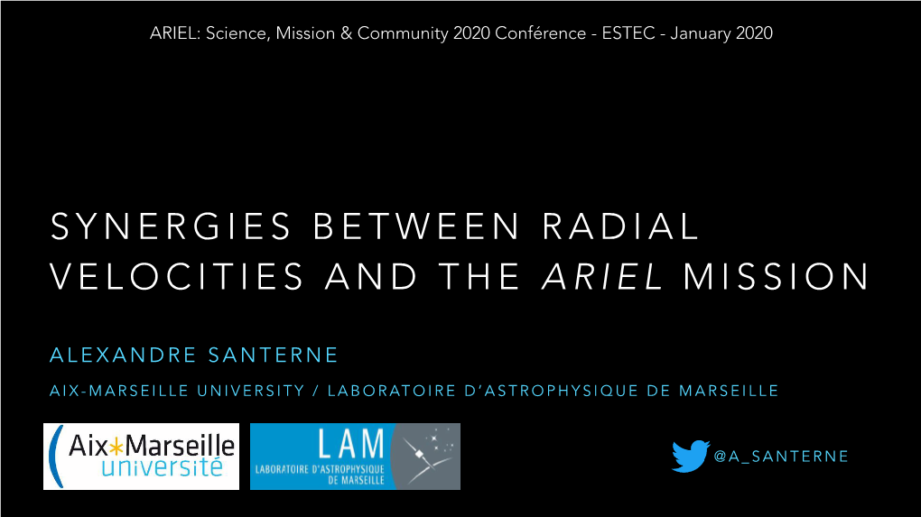 Synergies Between Radial Velocities and the Ariel Mission