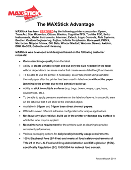 The Maxstick Advantage