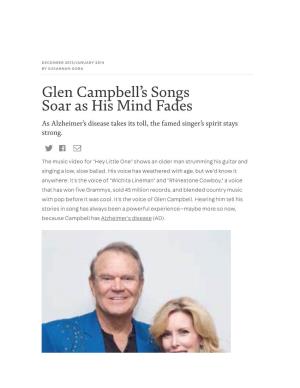 Glen Campbell's Songs Soar As His Mind Fades