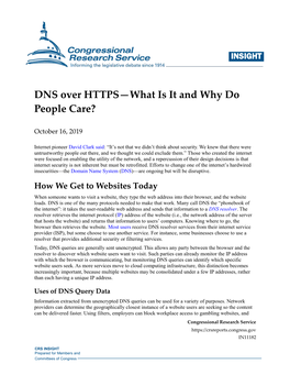 DNS Over HTTPS—What Is It and Why Do People Care?