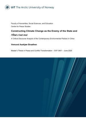 Constructing Climate Change As the Enemy of the State and L'état C'est