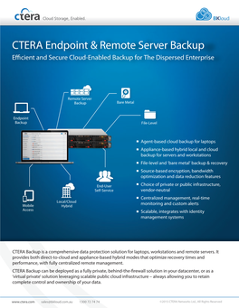 CTERA Endpoint & Remote Server Backup