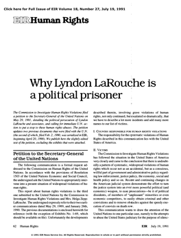 Why Lyndon Larouche Is a Political Prisoner