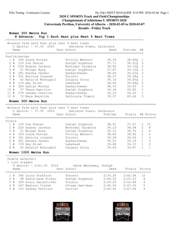 2020 U SPORTS Track and Field Championships