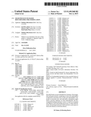 (12) United States Patent (10) Patent No.: US 9,149,560 B2 Askari Et Al