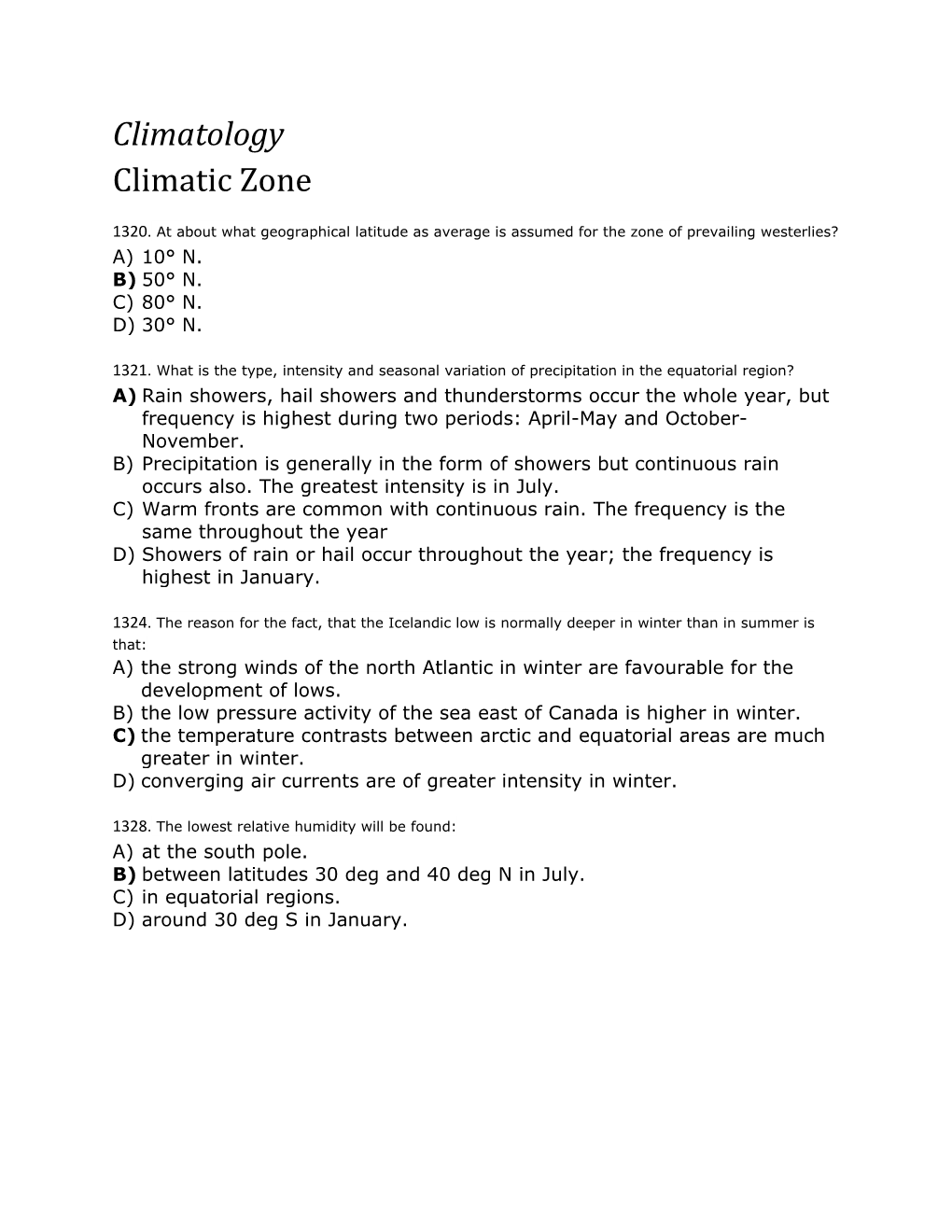 Climatology Climatic Zone