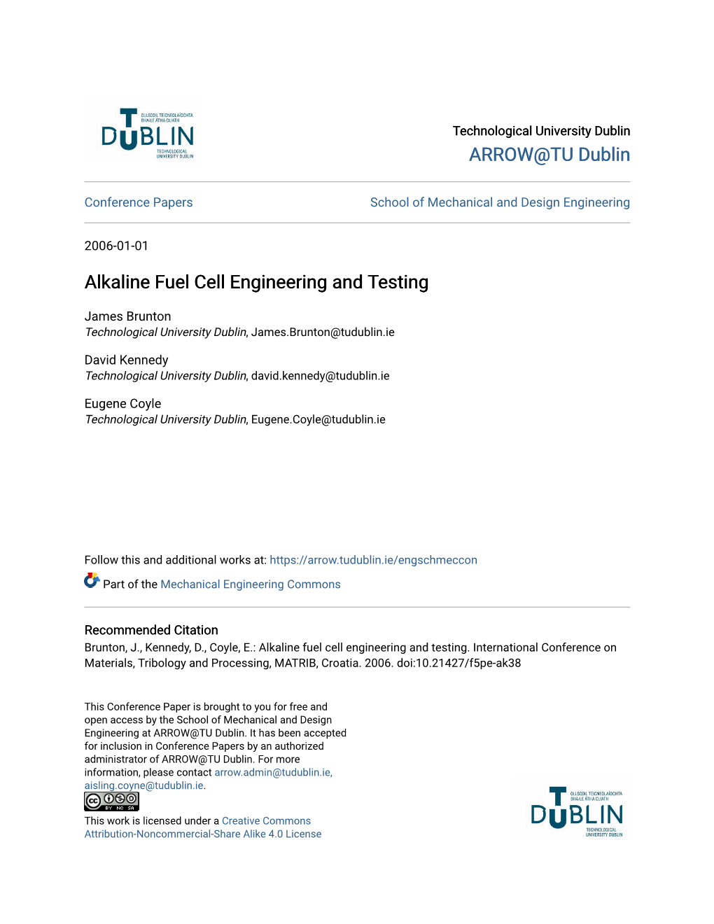 Alkaline Fuel Cell Engineering and Testing