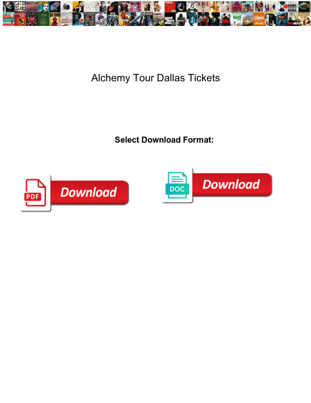 Alchemy Tour Dallas Tickets