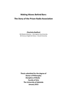 Making Waves Behind Bars: the Story of the Prison Radio Association