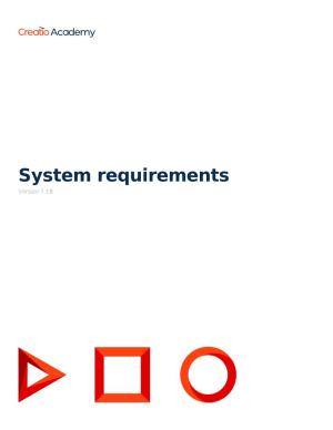 System Requirements Version 7.18 This Documentation Is Provided Under Restrictions on Use and Are Protected by Intellectual Property Laws