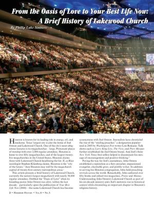 A Brief History of Lakewood Church by Phillip Luke Sinitiere
