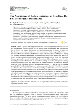 The Assessment of Radon Emissions As Results of the Soil Technogenic Disturbance