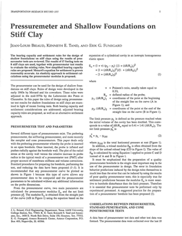 Pressuremeter and Shallow Foundations on Stiff Clay