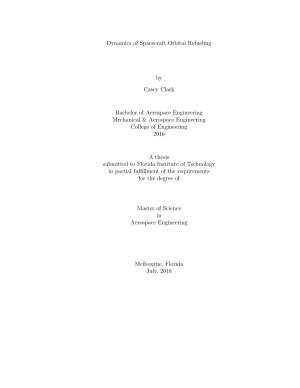 Thesis Submitted to Florida Institute of Technology in Partial Fulfllment of the Requirements for the Degree Of