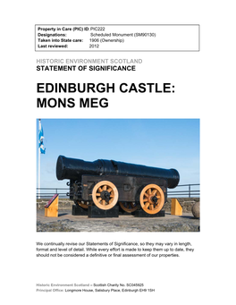 Edinburgh Castle: Mons Meg