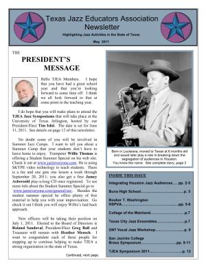 TJEA NEWSLETTER May 2011