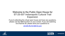 The Public Open House for ST-25-507 Indianapolis Cultural Trail