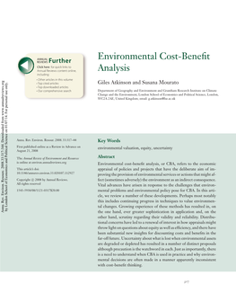 Environmental Cost-Benefit Analysis