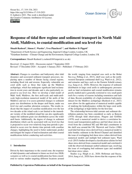 Response of Tidal Flow Regime and Sediment Transport in North Malé